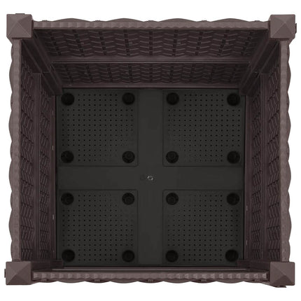 Trädgårdsplanterare med hjul Brun 40 x 40 x 44 cm PP