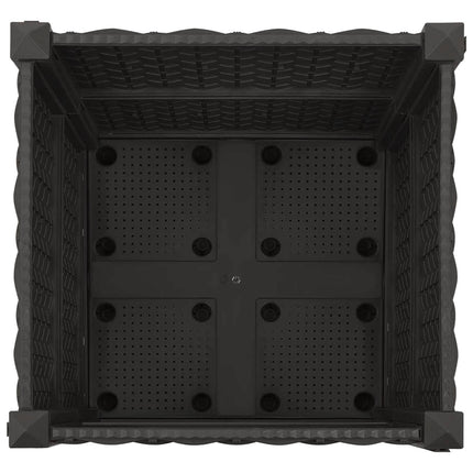 Trädgårdsplanterare med hjul Svart 40 x 40 x 44 cm PP