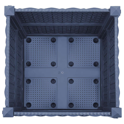 Trädgårdsplanterare med hjul Blå Grå 40 x 40 x 48 cm PP