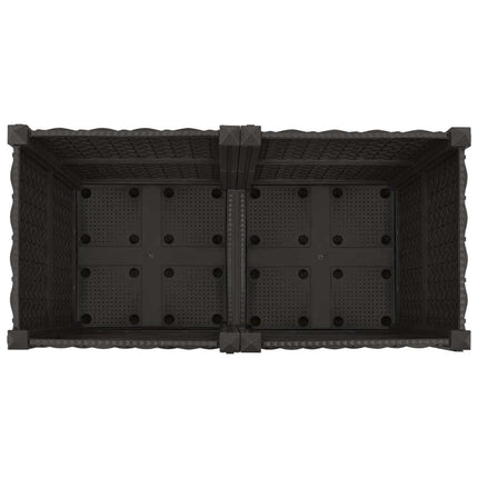 Trädgårdsplanterare med hjul Svart 80 x 40 x 44 cm PP