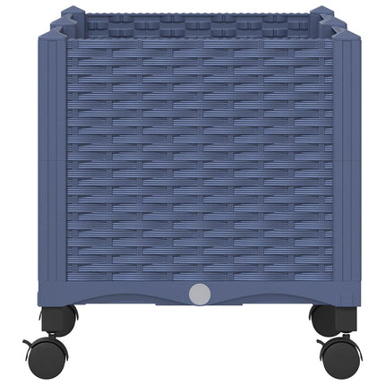 Trädgårdsplanterare med hjul Blå Grå 80 x 40 x 48 cm PP