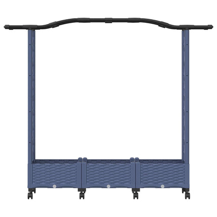 Upphöjd Bädd med Spaljé och Tak Grå 169 x 40 x 129 cm PP