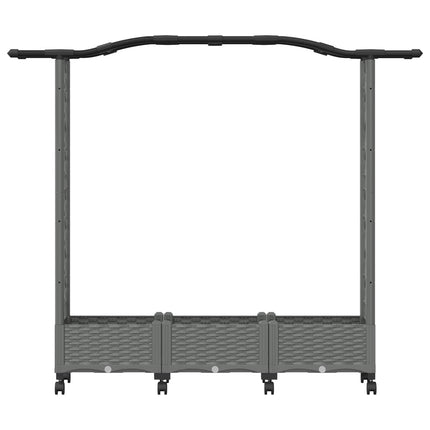 Upphöjd Bädd med Spaljé och Tak Ljusgrå 169 x 40 x 129 cm PP