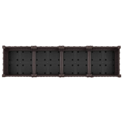 Trädgårdsplanterare med hjul Brun 160 x 40 x 29 cm PP