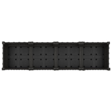 Trädgårdsplanterare med hjul Svart 160 x 40 x 29 cm PP