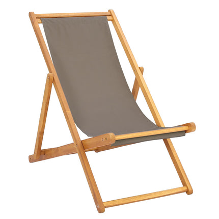 Strandstol Taupe Massivt teakträ
