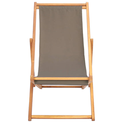 Strandstol Taupe Massivt teakträ