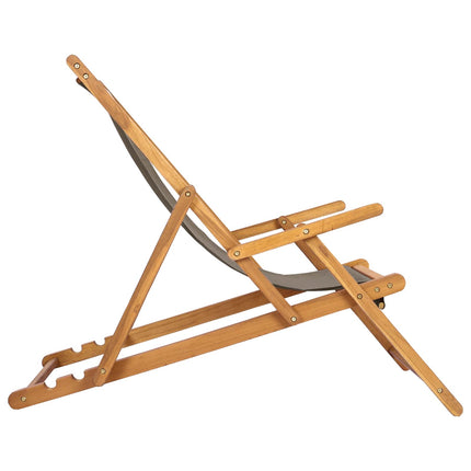 Strandstol Taupe Massivt teakträ