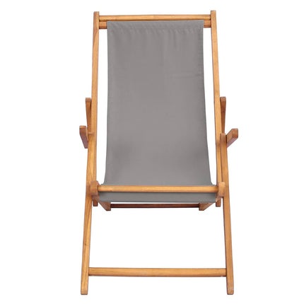 Strandstol Ljusgrå Massivt teakträ