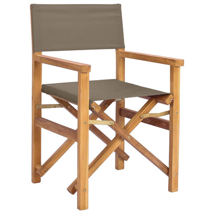 Direktörsstol Brun och taupe Massivt teakträ