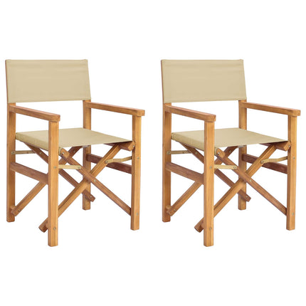 Direktörsstol 2 st Brun och beige Massivt teakträ