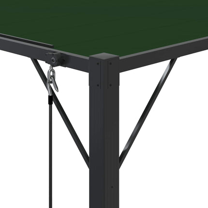 Gazebo med louvred tak 3 x 3 x 2,14 m Grön Duk och Aluminium