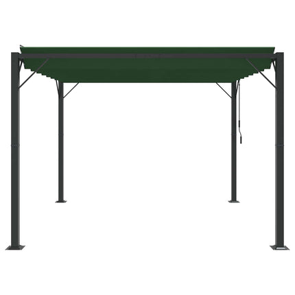 Gazebo med louvred tak 3 x 3 x 2,14 m Grön Duk och Aluminium