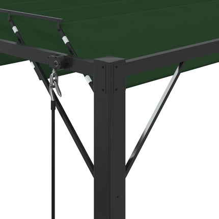 Gazebo med louvred tak 3 x 4 x 2,14 m Grön Duk och Aluminium