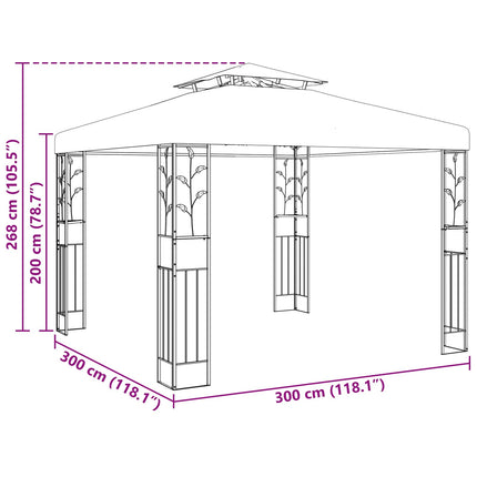 Paviljong 3 x 3 x 2,68 m Grön Polyester och Stål