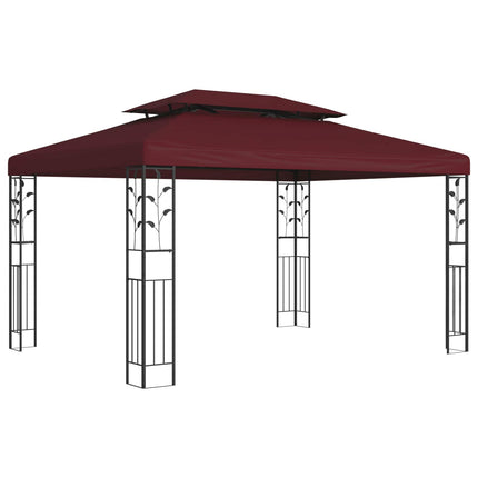 Paviljong 3,97 x 2,96 x 2,68 m Vinröd Polyester och Stål