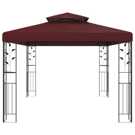 Paviljong 3,97 x 2,96 x 2,68 m Vinröd Polyester och Stål