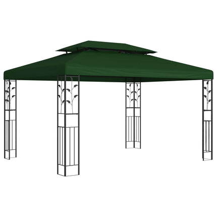 Paviljong 3,97 x 2,96 x 2,68 m Grön Polyester och Stål