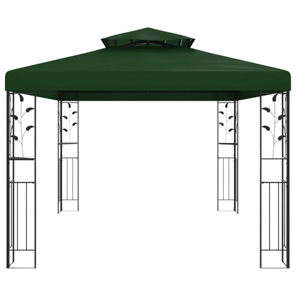 Paviljong 3,97 x 2,96 x 2,68 m Grön Polyester och Stål