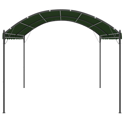 Paviljong 4 x 3 x 2,6 m Grön Polyester och Stål