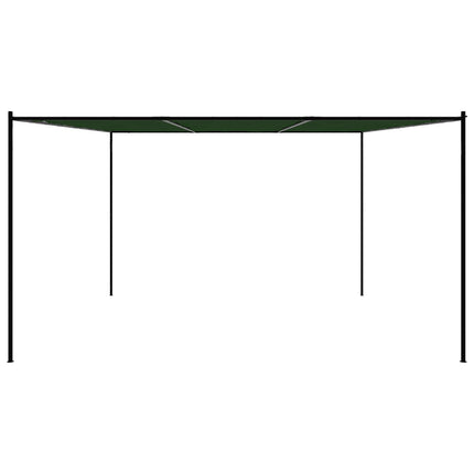 Paviljong 4 x 3,98 x 2,67 m Grön Polyester och Stål