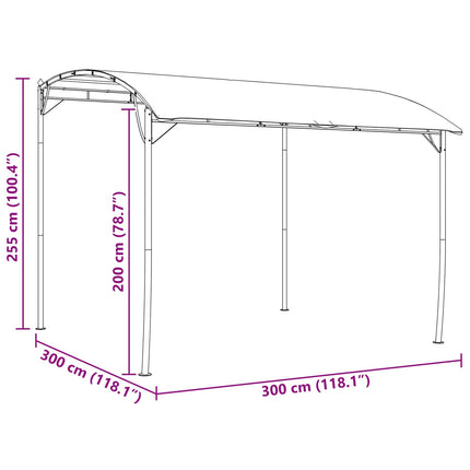 Paviljong 3 x 3 x 2,55 m Grön Duk och Aluminium 180 gsm