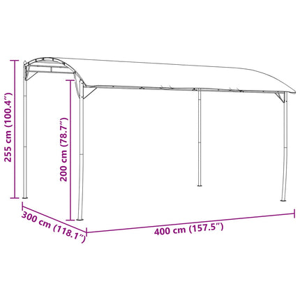 Paviljong 4 x 3 x 2,55 m Grön Duk och Aluminium 180 gsm