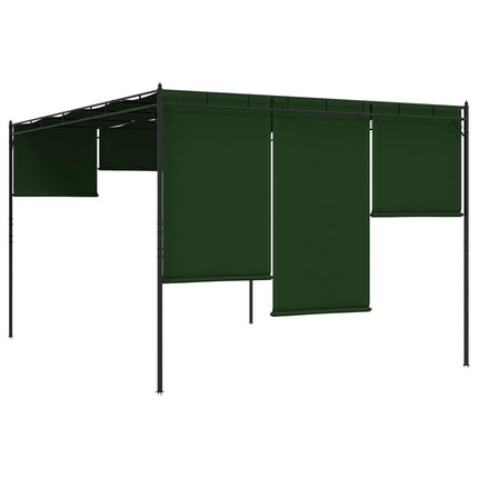 Paviljong 4 x 3 x 2,3 m Grön Polyester och Stål