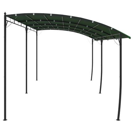 Paviljong 6 x 3 x 2,55 m Grön Pulverlackerat stål och tyg