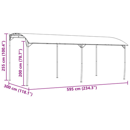 Paviljong 6 x 3 x 2,55 m Grön Duk och Aluminium 180 gsm