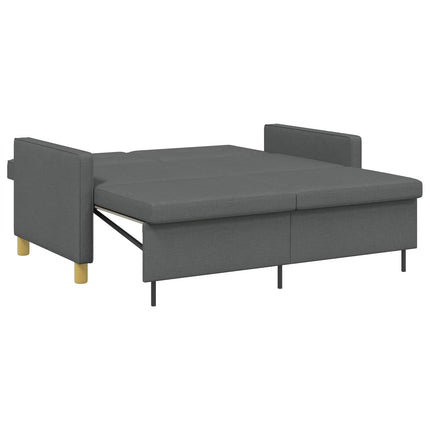 Pull Out Sofa Bed Mörkgrå Tyg