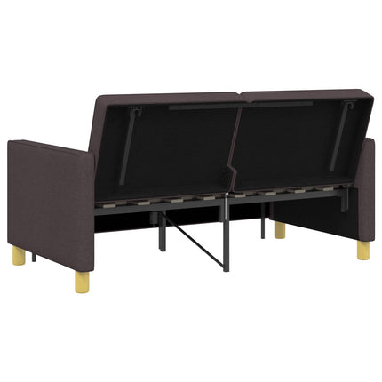 Pull Out Sofa Bed Mörkbrun Tyg