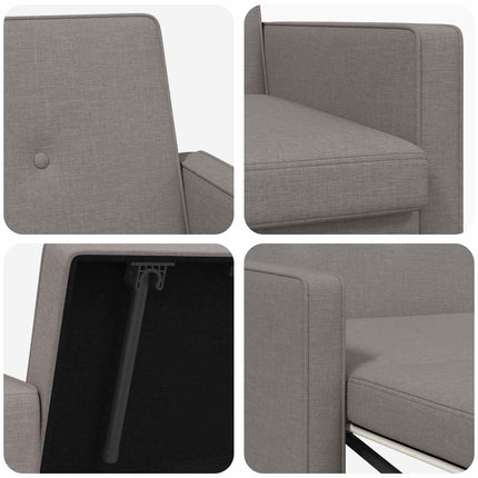 Pull Out Sofa Bed Taupe Tyg