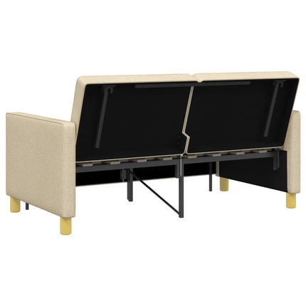 Pull Out Sofa Bed Gräddvit Tyg