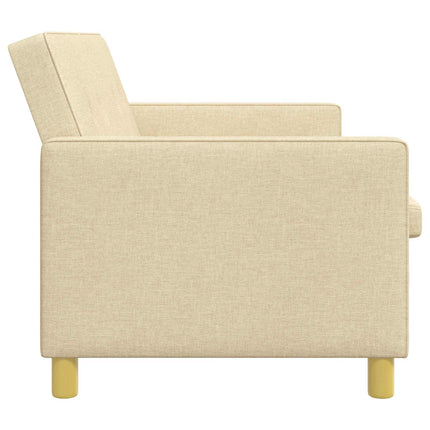 Pull Out Sofa Bed Gräddvit Tyg