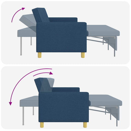 Pull Out Sofa Bed Blå Tyg