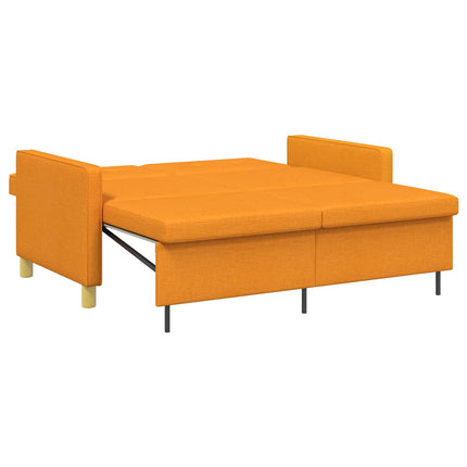 Pull Out Sofa Bed Mörkgul Tyg