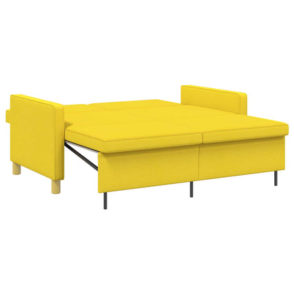 Pull Out Sofa Bed Ljusgul Tyg