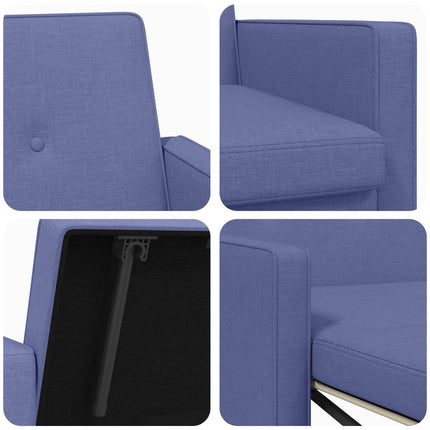 Pull Out Sofa Bed Jeansblå Tyg