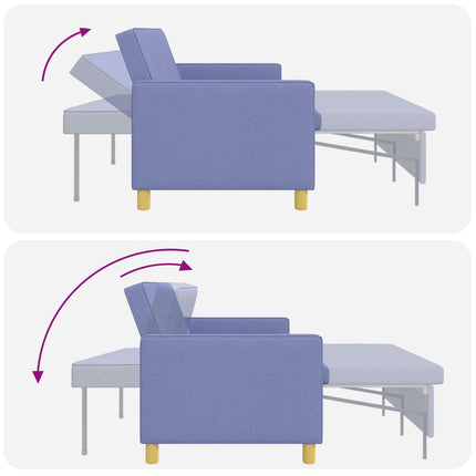 Pull Out Sofa Bed Jeansblå Tyg