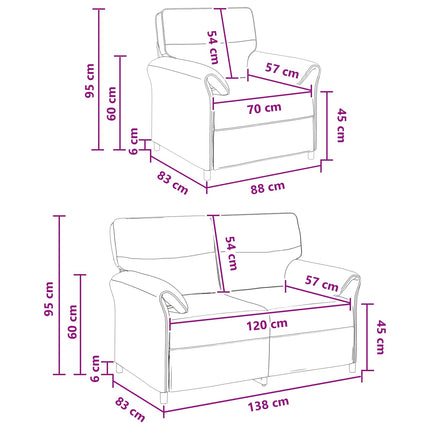 Soffset 2 st Vit Tyg