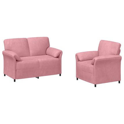 Soffset 2 st Rosa Sammet