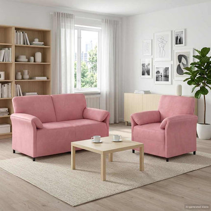 Soffset 2 st Rosa Sammet