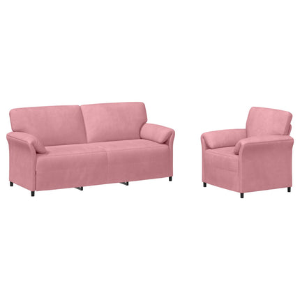 Soffset 2 st Rosa Sammet