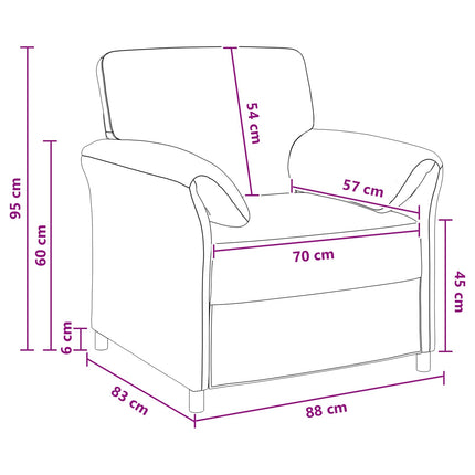 En-sitssoffa Rosa 88 x 83 x 95 cm Sammet