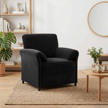 En-sitssoffa Svart 88 x 83 x 95 cm Sammet