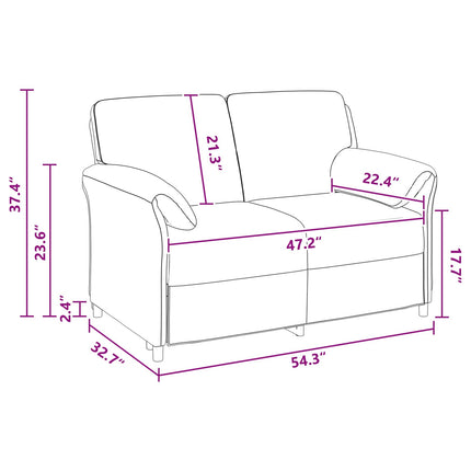 2-sits soffa Svart 138 x 83 x 95 cm Sammet