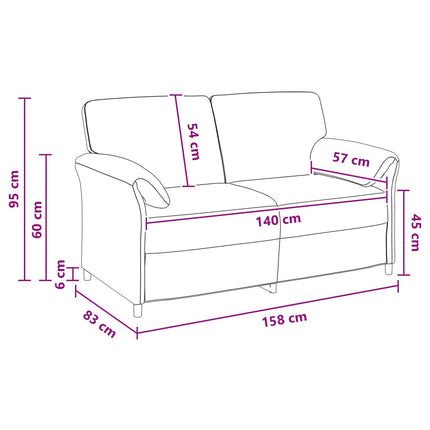 2-sits soffa Ljusgrå 158 x 83 x 95 cm Sammet