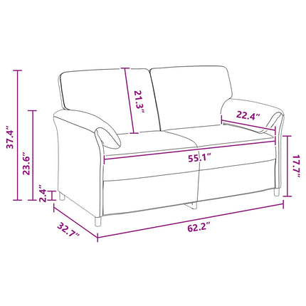 2-sits soffa Svart 158 x 83 x 95 cm Sammet