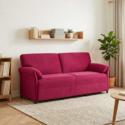 3-Sits soffa Vinröd 198 x 83 x 95 cm Sammet